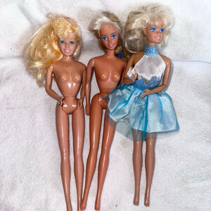 Vintage 1966 Mattel Barbie Doll Twist Turn Bodies Malaysia/China Lot Of 3